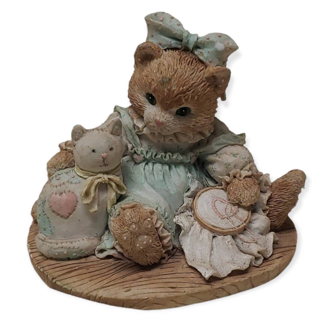 Calico Kittens "Friendship is Sewn Stitch by Stitch" Collectible Cat